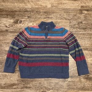 Multi Color Zip Up Sweater